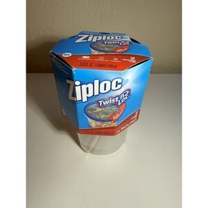 Ziploc Twist n Loc 2 Medium (32 Oz) Round Containers & Lids NEW